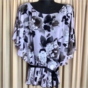 Gorgeous Large Lilac/Black CB Casual Blouse (NWT)